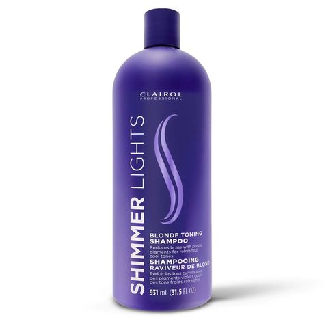 Shimmer Lights Conditioning Purple Shampoo - At-Home Hair Care Faded Highlights, Shimmer Lights Shampoo, Cool Blonde Tone, Purple Shampoo For Blondes, Blonde Silver, Brighten Whites, Curls With Straightener, Purple Conditioner, Curl Hair With Straightener