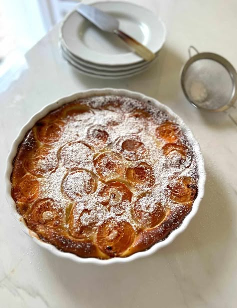 Apricot Clafoutis Cloufuti Recipe, Apricot Clafoutis, Friends Christmas Dinner, French Apple Tart Recipe, French Desserts Easy, French Meals, Profiteroles Recipe, Entertaining With Beth, Clafoutis Recipe