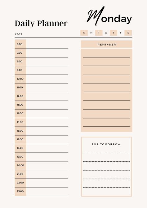 Agenda Printable, Table Planner, Study Accessories, Daily Planner Hourly, Print Handwriting, Day Planner Design, Hourly Planner, Budget Organization, Daily Planner Pages