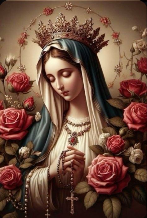 Virgin Mary Picture, Mary Jesus Mother, Greek Goddess Art, Mother Mary Pictures, Blessed Mother Statue, Virgin Mary Art, Mother Mary Images, Catholic Pictures, Blessed Mary