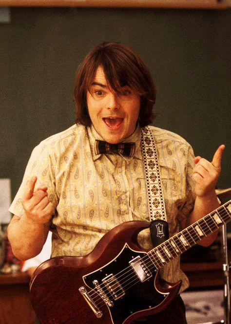 Dewey Finn, The School Of Rock, School Of Rock, Jack Black, The School, A Man, Guitar, Black