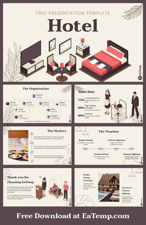 Hotel 13 Hotel Ppt Template, Hotel Presentation Design, Ppt Free, Infographic Design Layout, Google Slides Theme, Powerpoint Themes, Disney Phone Wallpaper, Hotel Services, Ppt Design