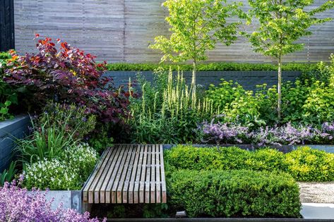 Martin and Nicola Henderson's urban garden Garden Design London, Tattoo Plant, Urban Garden Design, Modern Courtyard, Contemporary Garden Design, Courtyard Gardens Design, Garden Wallpaper, Raised Planter, Family Garden