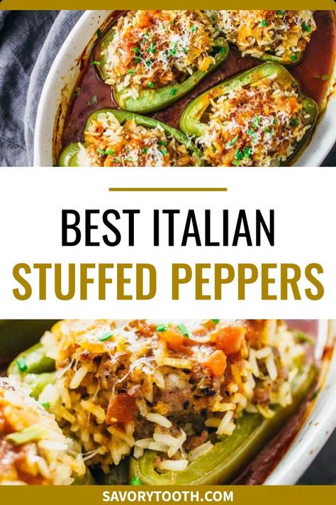 Italian Sausage And Rice, Recipe For Stuffed Peppers, Sausage And Rice, Italian Stuffed Peppers, Vegetarian Stuffed Peppers, Sausage Recipes For Dinner, Italian Sausage Recipes, Spicy Tomato Sauce, Sweet Italian Sausage