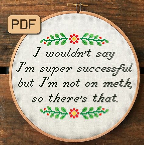 Cross Stitch Memes Funny, Cross Stitch Humor, Sarcastic Embroidery, Sarcastic Cross Stitch, Funny Embroidery Patterns, Funny Embroidery, Funny Cross Stitch, Cross Stitch Quotes, Stitch Quote