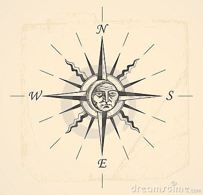 Would love this for a tattoo on my upper for arm :) Tattoo Sun And Moon, Vintage Compass Tattoo, Compass Tattoos, Tattoo Sun, Compass Drawing, Tatoo Inspiration, Vintage Compass, Compass Design, Sun Tattoos