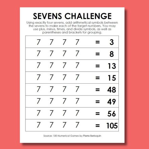 Puzzles | Math = Love Math Logic Puzzles, Free Printable Puzzles, Math Puzzles, Fun Brain, Math Challenge, Printable Puzzles, Logic Puzzles, Maths Puzzles, High School Math