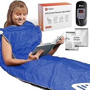 LifePro Sauna Blanket for Detoxification - Portable Far Infrared Sauna for Home Detox Calm Your Body and Mind Infrared Sauna Blanket, Sauna Blanket, Far Infrared Sauna, Burn Calories Fast, Home Detox, Portable Sauna, Cooling Towels, Sauna Suit, Stability Ball