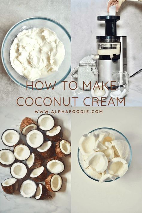 Two simple DIY's for fresh homemade coconut cream - a creamy, thick dairy-free, gluten-free cream alternative with tonnes of uses. Paper Mache Moon, Giant Paper Mache, Almond Joy Bites, Homemade Coconut Cream, Mini Party Hats, Recipes With Coconut Cream, Vegan Pumpkin Pie Recipe, Coconut Cream Recipes, Veg Meals