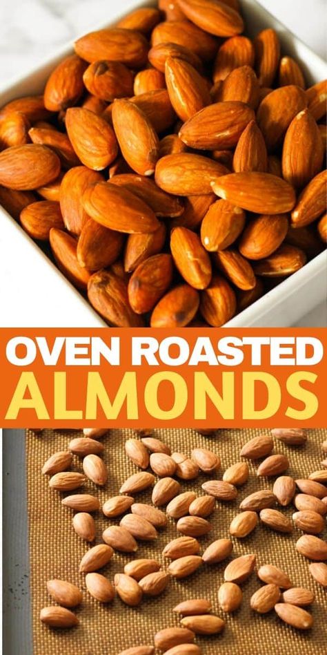 Roasting Almonds In The Oven, Roasted Almonds Oven, Baked Almonds, Dry Roasted Almonds, Roasted Almonds Recipe, Almonds Roasted, Treat Making, Honey Roasted Almonds, Almonds Recipe