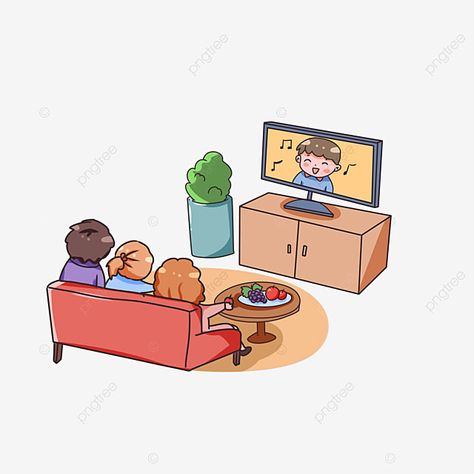 Family Watching Tv Drawing, Family Watching Tv Illustration, Watch Tv Cartoon, Watching Tv Art, Watching Tv Drawing, Watching Tv Illustration, Family Watching Tv, Man Watching Tv, Tv Clipart