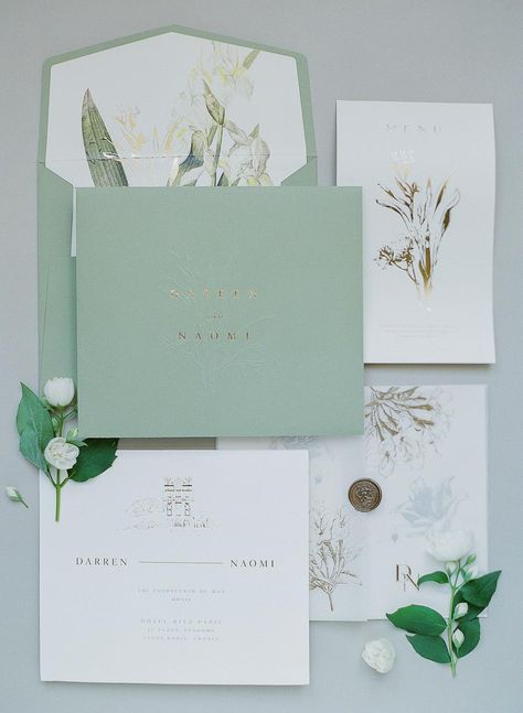 Wedding Invitations Mint Green, Minted Wedding Invitations, Ritz Paris, Wedding Mint Green, Elegant Wedding Inspiration, Wedding Journal, Indian Wedding Cards, Pocket Wedding Invitations, Handmade Wedding Invitations