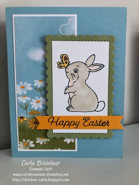 Stampin Up Easter Bunny Cards, Stampin Up Easter Bunny, Bunny 2023, Kids Easter Cards, Stampin Up Easter Cards, Easter Bunny Cards, Bunny Cards, Cheerful Daisies, Lego Techniques