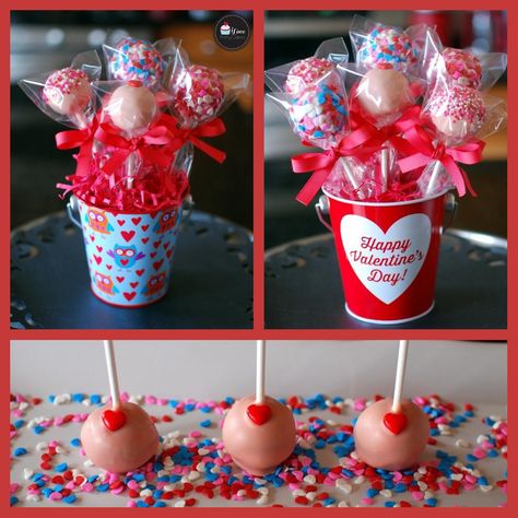 Valentine’s Day Cake Pop Bouquets, Easy Valentines Cake Pops, Cakepop Bouquet Valentines Day, Cake Pop Bouquet Valentine, Cake Pops Valentines, Valentines Day Cake Pops, Vday Cookies, Elegant Cake Pops, Perfect Cake Pops