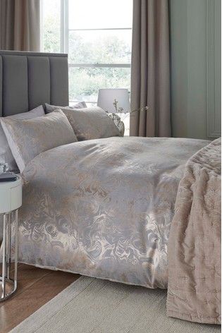 Gold Jacquard Marble Duvet Cover And Pillowcase Set Marble Duvet Cover, Jacquard Bedding, Gray Duvet Cover, Floral Duvet Cover, Luxury Bedding Sets, King Bedding Sets, Cotton Duvet, Teenage Girls