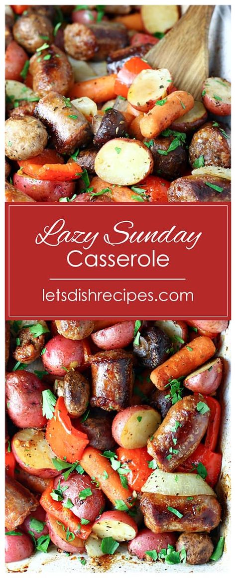 Sunday Casserole, Baked Italian Sausage, Vegetable Dinner, Sausage Peppers And Onions, Sausage Recipes For Dinner, Italian Sausage Recipes, Sausage Dishes, Sausage Bake, Sausage Potatoes