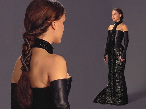 Padame dress Padme Amidala Costume, Padme Costume, Star Wars Hair, Star Wars Padme Amidala, Amidala Star Wars, Queen Amidala, Star Wars Padme, Star Wars Fashion, Star Wars Wedding