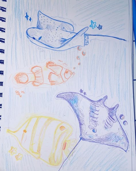 Colored pencil aquatic drawing Coloring Ocean, Aquatic Art, Bubble Fish, Bubble Drawing, Ocean Drawing, Sea Drawing, Crayon Drawings, Ocean Aesthetic, Doodle Art Journals