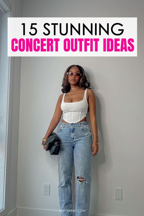 We all love going to a good concert right? Here’s some stunning concert outfit ideas that you'll love! Outfits For A Concert At Night, Concert Outfit Night, Concert Oufit, Cute Concert Outfits, Concert Outfit Ideas, All Love, Night Outfits, Concert Outfit, Bra Tops