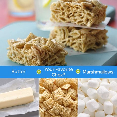 Chex Marshmallow Bars, Chex Mix Marshmallow Treats, Chex Cereal Treats, Chex Cereal Recipes, Quick Easy Dessert Recipes, Cereal Treat Bars, Bake Bar, Bake Sale Desserts, Slab Pies