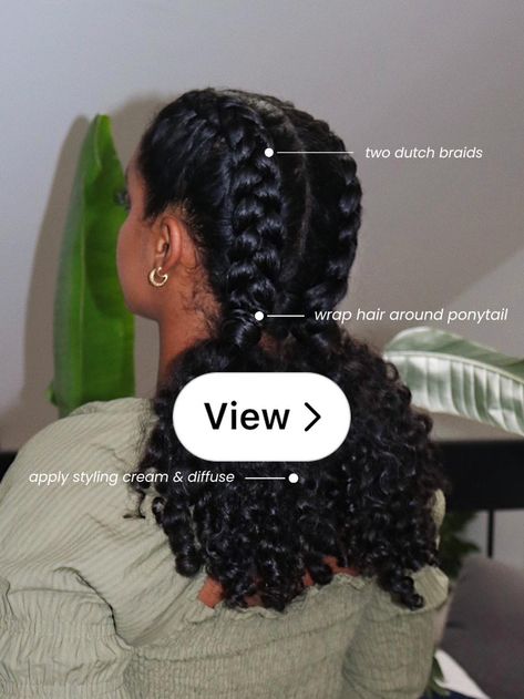 Lemon8 · Curly Hairstyle | Dutch Braids  · @Hermela Two Braids Curly Hair, Braids Curly Hair, Two Dutch Braids, Dutch Braids, Two Braids, Styling Cream, Dutch Braid, Curly Girl, Curly Hairstyle