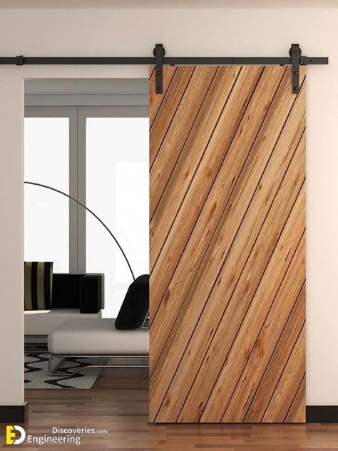 40+ Awesome Interior Sliding Door Designs You’ll Love - Engineering Discoveries Cheap Barn Door Hardware, Cheap Barn Doors, Cheap Interior Doors, Barn Wood Decor, Sliding Wood Doors, Trendy Door, Sliding Door Design, Modern Barn Door, Wooden Front Doors