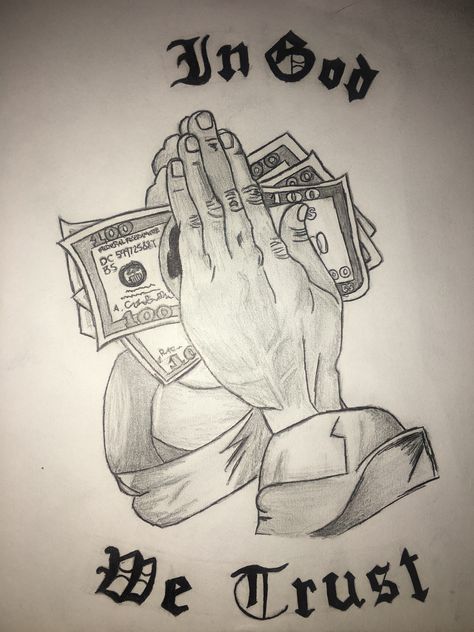 The World Is Yours Drawing, Money Drawing Easy, Money Drawing Sketches, Chicano Art Drawings Sketches, Ride Or Die Tattoo, Money Drawing, Chicano Lettering, Cool Tattoo Drawings, Weird Drawings