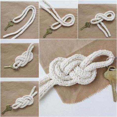 Key Holder Diy, Simpul Makrame, Pola Macrame, Tutorial Macramé, Diy Jewelry To Sell, Macrame Knots Tutorial, Makramee Diy, Macrame Knots Pattern, Knots Diy