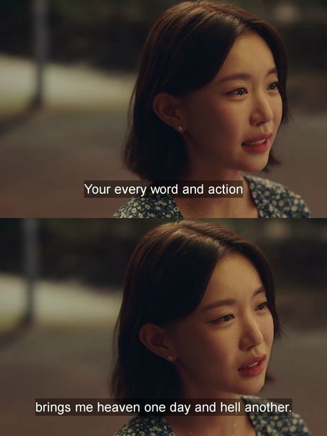 Your every word and action brings me heaven one day and hell another Bora Deborah Kdrama, Bora Deborah, Kdramas Quotes, Eng Quotes, Quotes Drama Korea, Kdrama Quotes, Drama Quotes, Drama Film, Quote Aesthetic