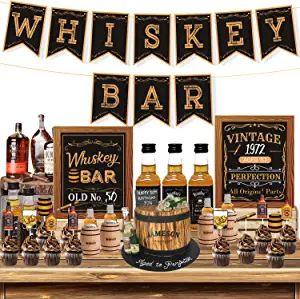 40th Vintage Birthday Party For Men, Vintage Party Backdrop, Vintage Party Theme Men, Jameson Birthday Theme, Old Man Themed Birthday Party, Whiskey Bar Birthday Party, Aged To Perfection Birthday Party, 50th Bday Ideas For Men Theme Parties, 50th Birthday Bourbon Theme