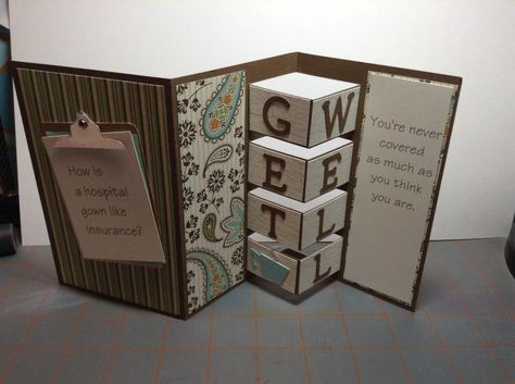 Funny get well card by stampgirl501 - Cards and Paper Crafts at Splitcoaststampers Feel Better Cards, Funny Get Well Cards, Tri Fold Cards, Step Cards, Shaped Cards, Interactive Cards, Fancy Fold Cards, Get Well Cards, Pop Up Cards