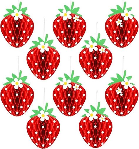 Amazon.com: Tenare 24 Pcs Strawberry Honeycomb Balls Strawberry Birthday Decorations Favors Fruit Theme Table Centerpieces Tissue Paper Honeycomb Tabletop Hanging Decors Strawberry Party Supplies for Baby Shower : Toys & Games Strawberry Party Decorations, Honeycomb Ornaments, Paper Construction, Honeycomb Decorations, Baby Shower Theme Decorations, Strawberry Birthday, Strawberry Baby, Strawberry Party, Ball Birthday