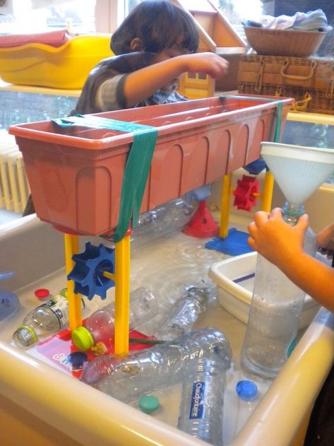 What a fabulous water table! Love the planter attached to the gears! Water Table Ideas | Water Play Kids Water Table, Messy Kids, Water Tables, Water Tray, Sand And Water Table, Sand Play, Tuff Tray, Water Day, Sensory Table