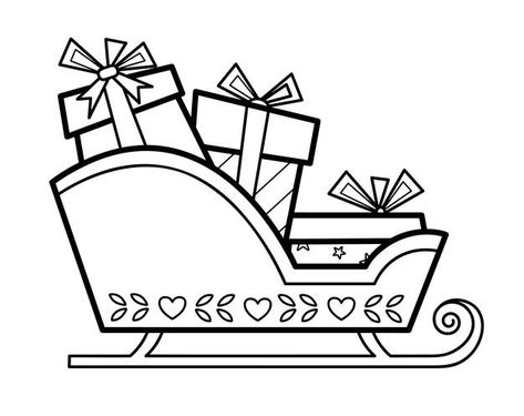 Embossed Christmas Cards, Gingerbread House Patterns, Christmas Coloring Book, Christmas Sled, Puppy Coloring Pages, Christmas Tree Coloring Page, Black And White Vector, Christmas Coloring Books, Vector Christmas