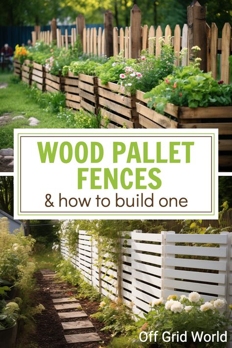 Pallet Edging, Palette Fence, Pallet Picket Fence, Pallet Garden Fence, Pallet Privacy Fences, Pallet Fence Ideas, Pallet Fences, Rustic Fences, Pallet Fence Diy