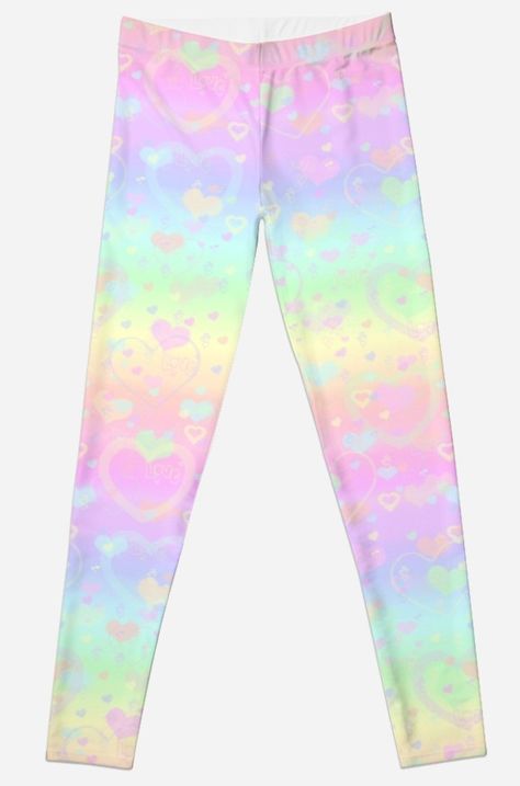 Fairy Kei Fashion Harajuku Style, Kawaii Galaxy, Yumi Kawaii, Fairy Kei Fashion, Gothic Leggings, Galaxy Leggings, Rainbow Clouds, Pastel Clouds, Kei Fashion