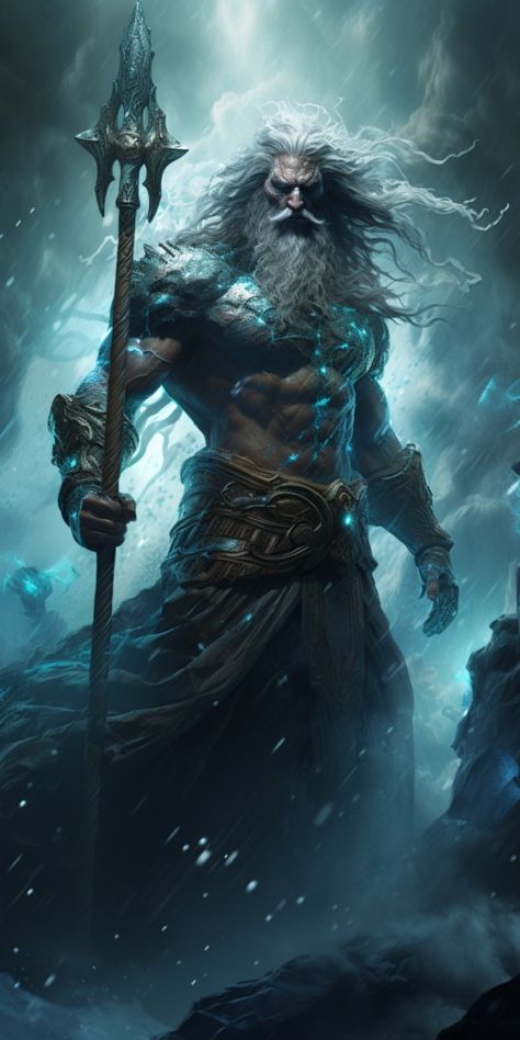 God, Poseidon, God Of The Sea | Fantasy I Sci-Fi I Books I Films I World Building Greek God Poseidon Art, Poseidon Fanart, Zeus Poseidon Hades, Iron Druid, Greek Mythical Creatures, Poseidon God Of The Sea, Greek God Zeus, Poseidon God, Gods Of Egypt