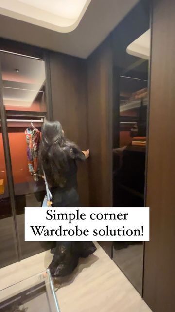 Sonika Khurana Sethi on Instagram: "Simple corner wardrobe solution! @grandeur.in . . . . #wardrobe #wardrobedesign #wardrobecorner #wardrobedesign #interiordesignideas #homedesign #homedesignideas #coloraza" Wardrobe Design Bedroom Corner, Wardrobe Corner Solution, Corner Wardrobe Design Bedroom, L Shape Cupboard Design, Wardrobe Corner, Corner Dressing Table With Wardrobe, Wardrobe Corner Design, Corner Wardrobe Design, L Shape Wardrobe Design With Dressing