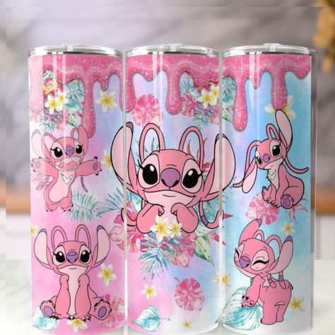 #eBayStore #eBaySeller #LiloStitch #Tumbler #Stitch #Angel Lilo And Stitch Angel, Stitch And Angel, Diy Tumblers, Stainless Steel Cups, Tumbler Gift, Vacuum Flask, Personalized Tumblers, Insulated Travel Mugs, Car Cup Holder