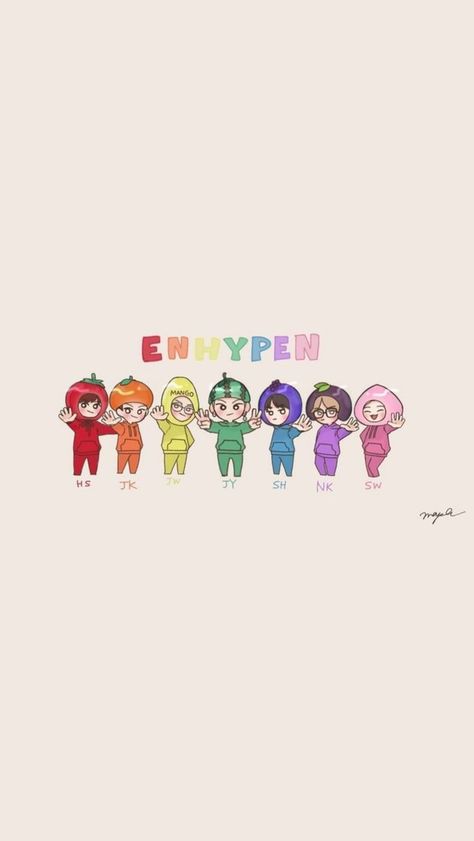 Enhypen Fruit Costume Wallpaper, Enhypen Design Ideas, Enhypen Art Wallpaper, Kpop Pattern, Enhypen Background, Enha Wallpaper, Cool Kpop Wallpapers, Cracked Wallpaper, Wallpaper Wa