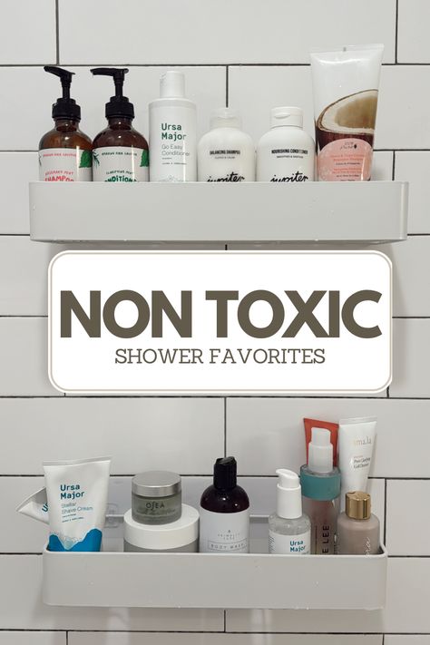 NON TOXIC shower favorites! Shampoo, conditioner, face wash, body wash, shave cream all with clean ingredients!! #cleanbeauty #nontoxicbeauty #nontoxicliving Non Toxic Shampoo And Conditioner, Non Toxic Body Wash, Non Toxic Shampoo, Hair Regrowth Oils, Toxic Free Living, Chemical Free Living, Shower Essentials, Organic Body Wash, Toxic Products