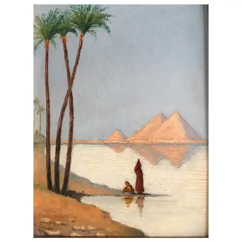 Egyptian Painting, Pyramids Egypt, Emoji Drawings, Watercolor Paintings Nature, The Pyramids, Egypt Art, Architecture Painting, Ancient Egyptian Art, Egyptian Art