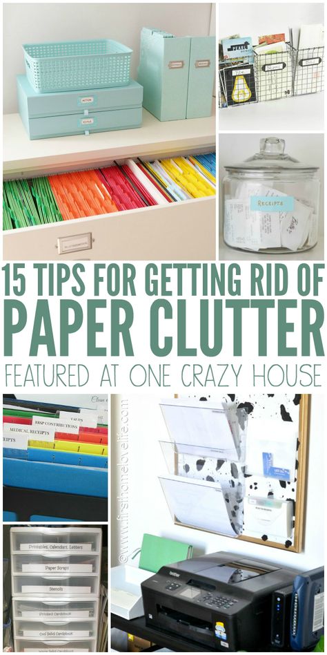 Finally some cute and affordable ways to get rid of the paper clutter in my house! Paper Clutter Organization, 1000 Lifehacks, Diy Organizer, Organizing Paperwork, Crazy House, Paper Clutter, Organizing Hacks, Organisation Hacks, Clutter Organization