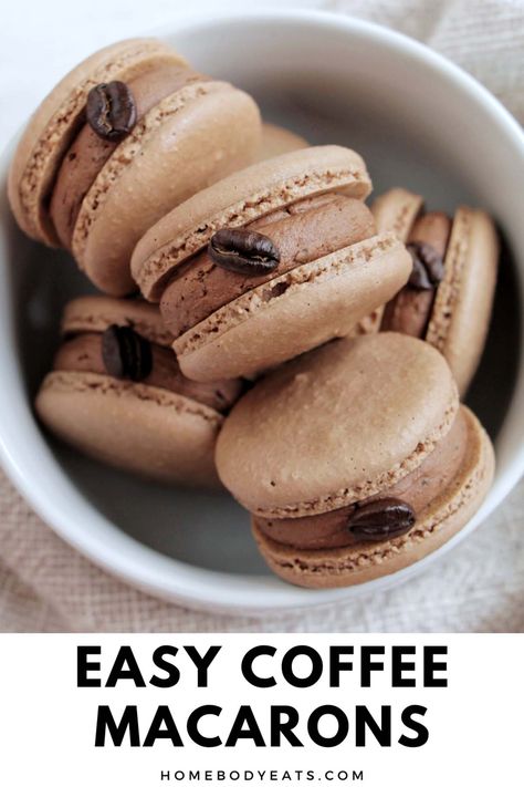 I think I just found my new favorite macaron filling recipe with this coffee buttercream. This recipe uses chocolate macaron shells then it's paired with a coffee infused chocolate buttercream. This recipe is perfect because I use the espresso I already have in my pantry. I think I'm going to make this chocolate coffee macaron recipe for my sister to surprise her for her birthday! Macaron Filling Recipe, Macaron Recipe Flavors, Chocolate Macaron Recipe, Coffee Macarons, Infused Chocolate, Macaron Recipes, Chocolate Macarons, Macaron Filling, Coffee Buttercream