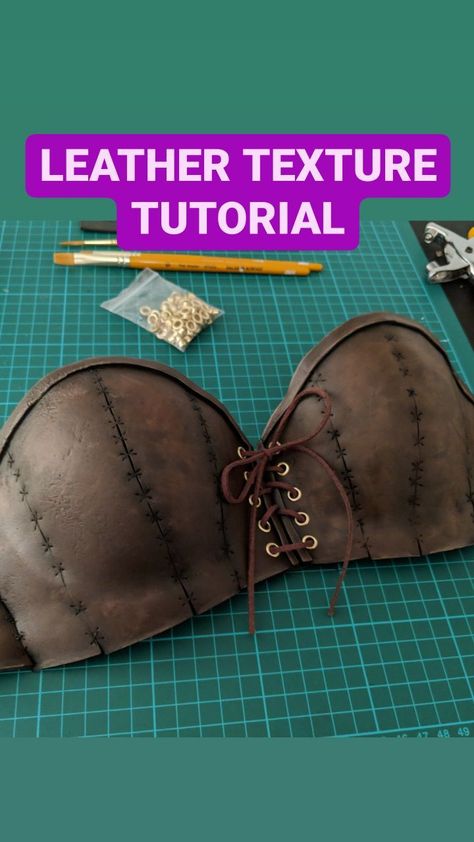 How I made leather texture on EVA foam. - #selfmade #cosplay #cosplaytutorial #tutorial #cosplaywip #foamsmith #diytutorial #diycrafts… | Instagram Eva Foam Armor Patterns, Foam Clay Cosplay, Eva Foam Props, Eva Foam Tutorial, Warrior Costume Diy, Diy Leather Armor, Diy Cosplay Ideas, Diy Cosplay Props, Cosplay Props Diy