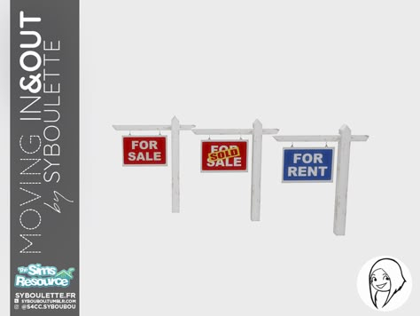 The Sims Resource - Moving in & out - Sold sign Outside Of The House, Nebula Wallpaper, Rent House, Sims 4 Tsr, Sale Sign, Sims Games, Sold Sign, Sims 4 Cc Furniture, Sims 4 Build