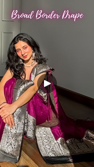 85K views · 8.5K reactions | Save and share this unique saree draping tutorial.

Love the long pallu look and the stunning drop. I have always wanted to drape this lovely handloom banarasi silk saree but for obvious reasons, could only style this today. How do you like this look?

Paired the drape with a cute black crop top as a blouse but you can simply refer to pinterest for blouse design ideas and inspiration. Go with whatever sails your boat.

Completed the look with pearl choker and silver pearl earrings.

To keep in mind-
🍇 Choose a heavy and broad border saree(at least the bottom border). Go for a lightweight fabric like katan silk, tussar silk, mysore silk, mulberry silk, chiffon and khaddi Georgette.
🍇 Try to not use thick and bulky fabrics like Kanjivaram, kanchipuram, Dharmava Silk Saree Draping Styles, Silver Blouse Designs, Unique Saree Draping, Saree Draping Tutorial, Blouse Design Ideas, Broad Border Saree, Scarf Hacks, Draping Saree, Unique Saree