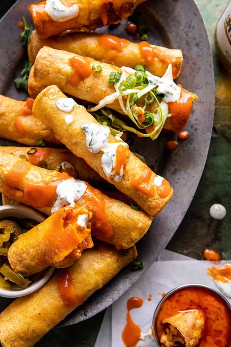 Cream Cheese Buffalo Chicken, Buffalo Chicken Taquitos, Cilantro Ranch, Salat Wraps, Half Baked Harvest Recipes, Chicken Taquitos, Harvest Recipes, Half Baked, Half Baked Harvest