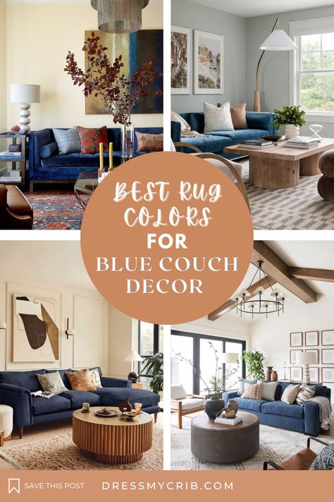 Explore 13 brilliant blue couch rug ideas for incorporating earth-toned neutrals into your living room decor and blue couch decor. With cozy living room rugs elevate your blue couch rug combo. Embrace the calm earth tones with these carefully curated aesthetic rugs. Suitable for coastal beach neutral living room, modern boho living room, mid century, scandinavian and japandi interiors. Find the best living room rugs, neutral rugs, handtufted rugs by using our rug visualization function. Blue Couch Living Room Modern, Scandinavian Blue Living Room, Style Navy Couch, Area Rug With Blue Couch, Blue Accent Color Living Room, Rugs For Blue Couches, Blue Sofa Boho Living Room, Modern Living Room With Blue Couch, Living Room Decor Navy Couch