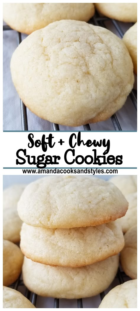 Roll Out Sugar Cookie Recipe, Easy Sugar Cookie Recipe, Soft And Chewy Sugar Cookies, Chewy Sugar Cookie, Roll Out Sugar Cookies, Chewy Sugar Cookie Recipe, Cookie Recipes For Kids, Cut Out Sugar, Dessert Homemade